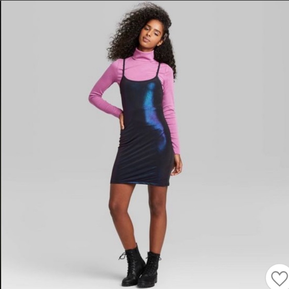 Wild Fable Iridescent Mini Dress, size M NWT